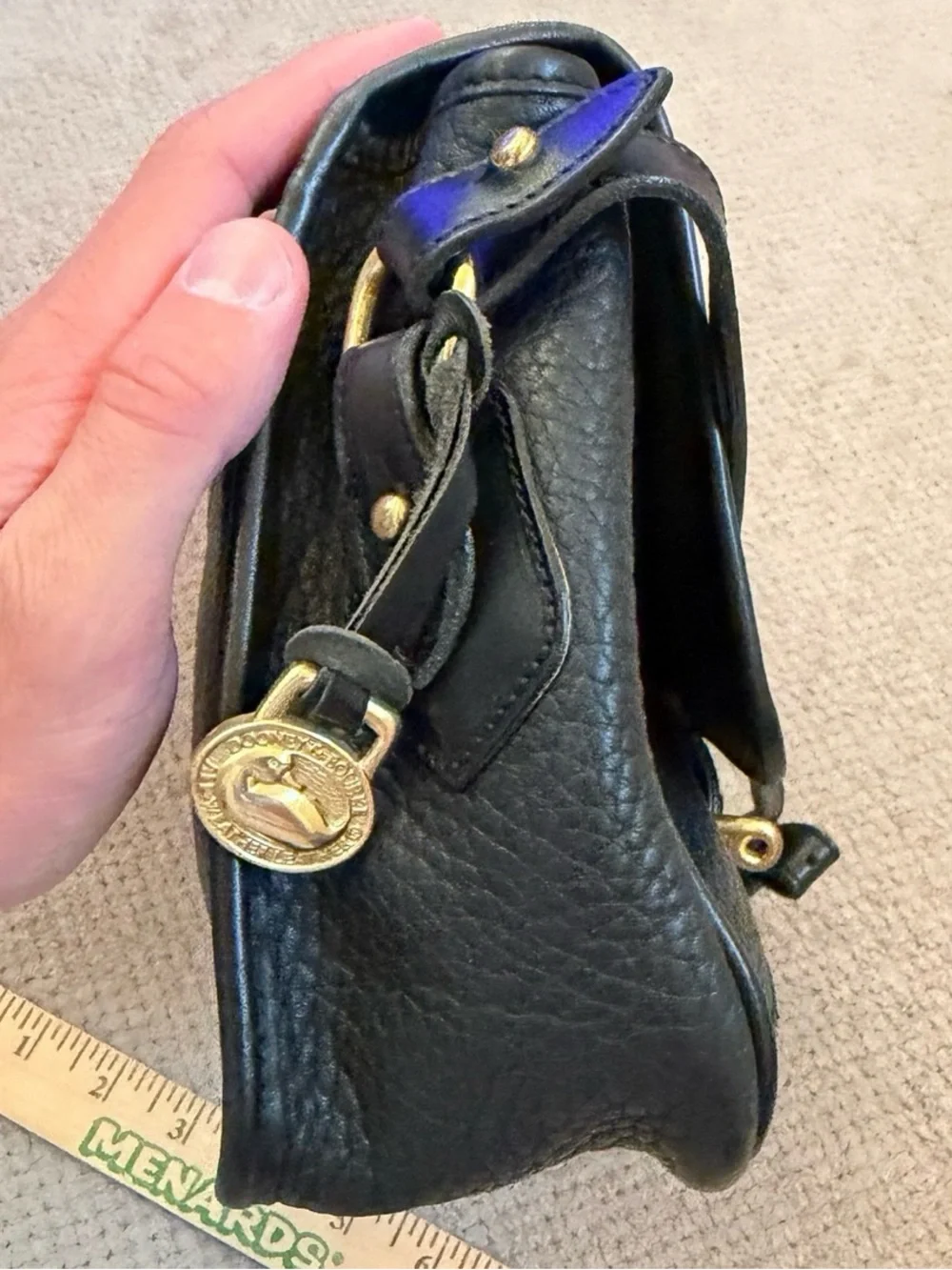 Classic Black Leather Crossbody Satchel